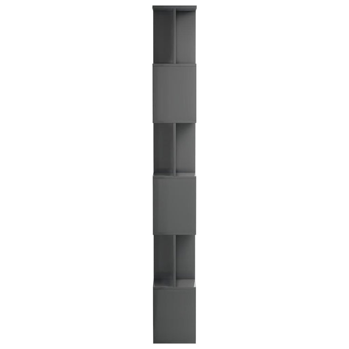 Book Cabinet/Room Divider High Gloss Gray 31.5"x9.4"x75.6"