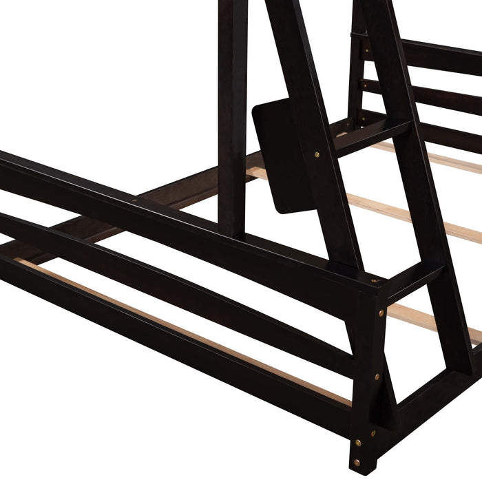 MyRoom Twin over Full Bunk Bed with Twin Size Loft Bed Slide