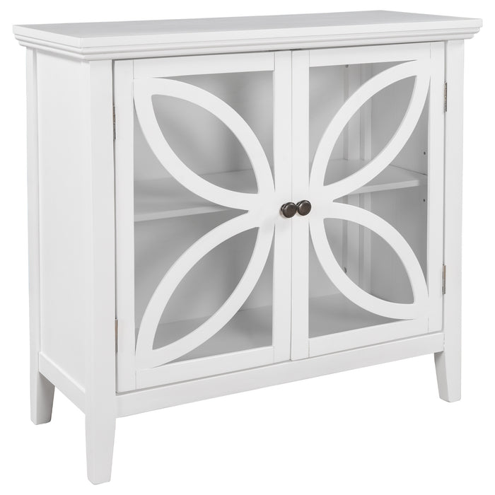 Accent Storage Cabinet Wooden Cabinet with Decorative transparent Door, Modern Sideboard for Entryway, Living Room, Bedroom