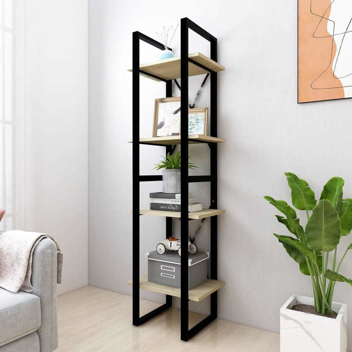 4-Tier Book Cabinet Sonoma Oak 15.7"x11.8"x55.1" Chipboard