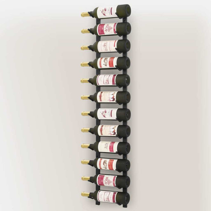 Wall Mounted Wine Rack for 12 Bottles Black Iron