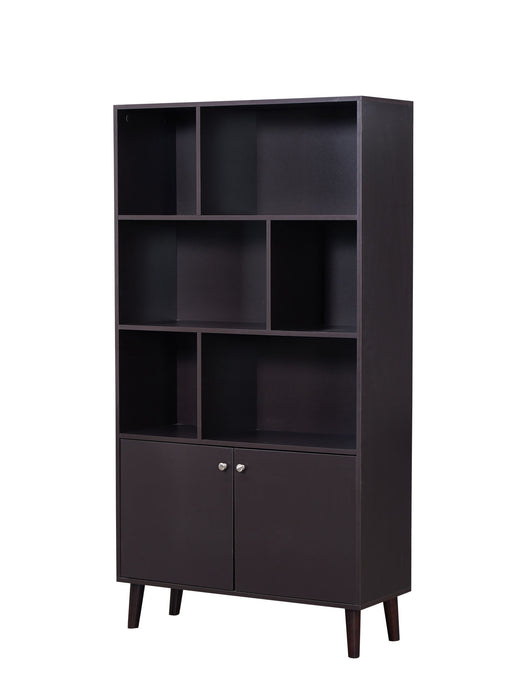67\" Bookcase with Doors, 3-tier Bookshelf