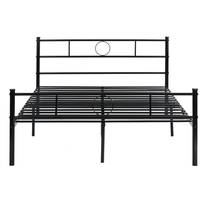 Metal Double Twin Bed/Metal Platform Bed Frame/Foundation with HeadBoard &amp; Footboard, W/O Mattress
