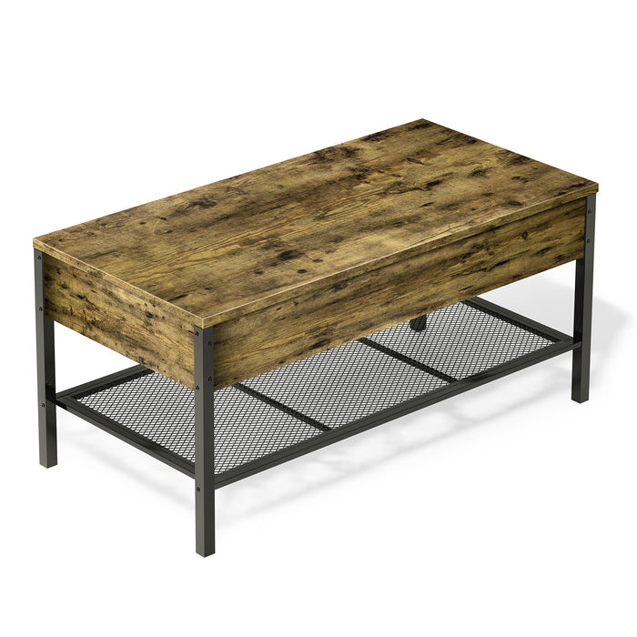 Wood Lift-Top Storage Coffee Table with Hidden Storage Compartment