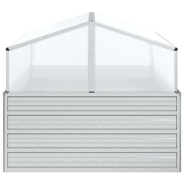 Garden Raised Bed with Greenhouse 39.4"x39.4"x33.5" Silver