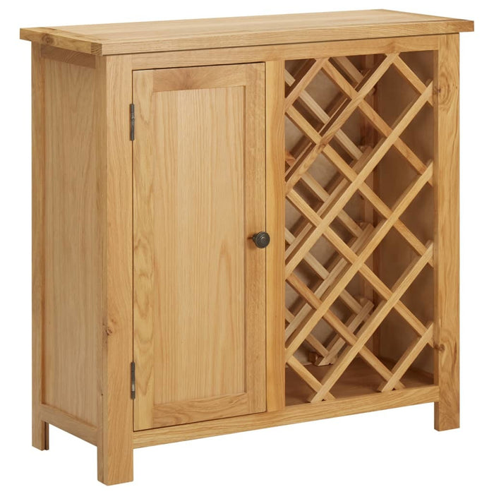 Vintage Solid Oak Wood Wine Cabinet for 11 Bottles