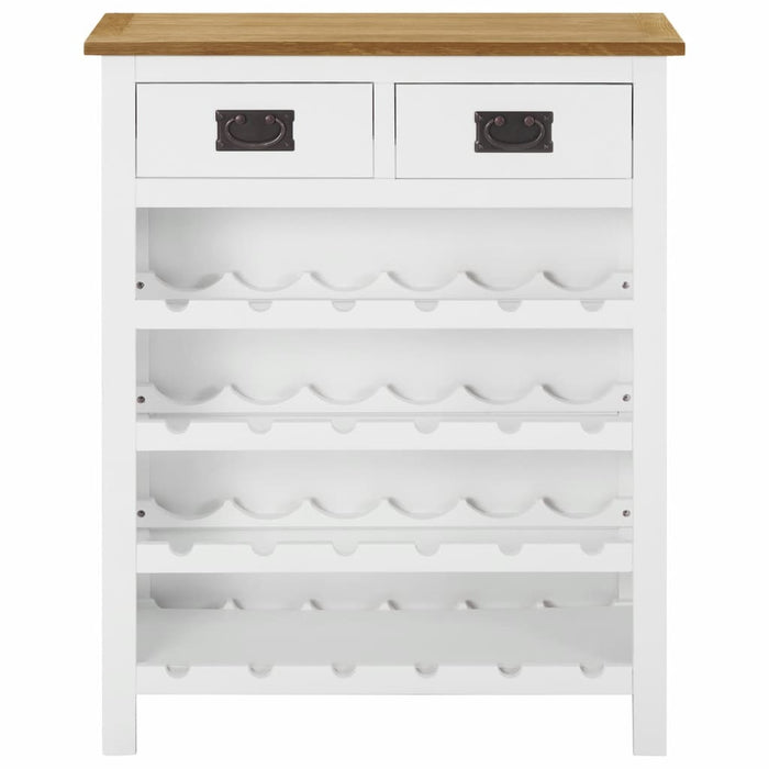 Classic White Wine Cabinet Solid Oak Wood