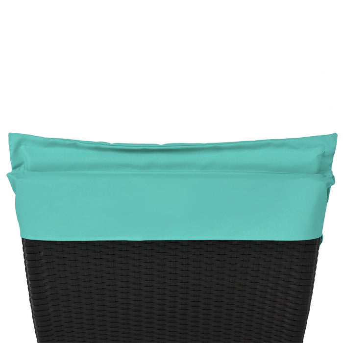 Patio Wicker Sun Lounger, PE Rattan Foldable Chaise Lounger with Removable Cushion and Bolster Pillow, Black Wicker and Beige Cushion