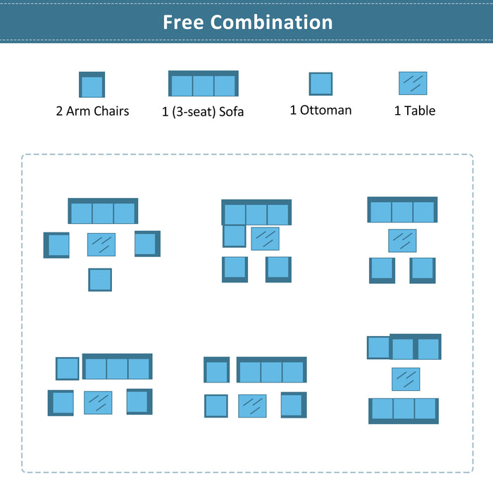 5-piece All Weather Wicker Outdoor UV-Resistant Patio Sofa Set