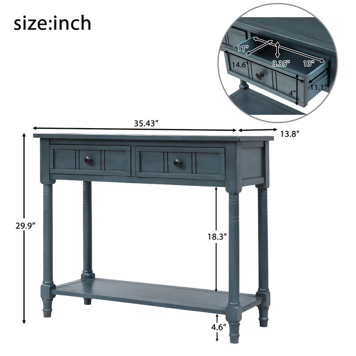 Daisy Series Console Table Traditional Design (Navy)