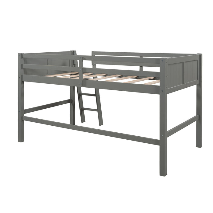 Twin Wood Loft Bed Low Loft Beds with Ladder