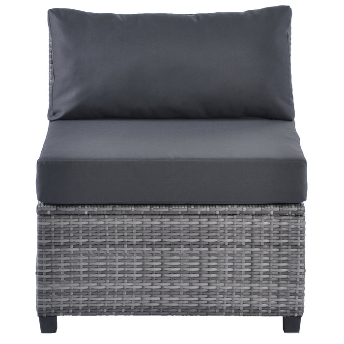 7 Piece Rattan Sectional Seating Group with Cushions, Outdoor Ratten Sofa NEW!