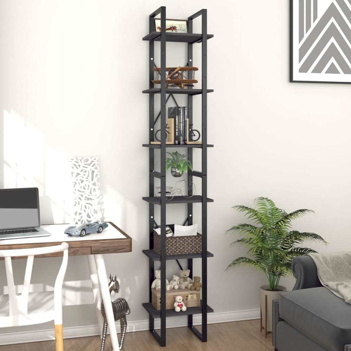 6-Tier Book Cabinet Gray 15.7"x11.8"x82.7" Chipboard