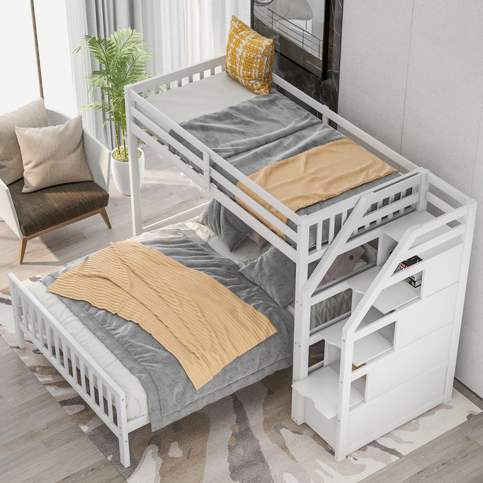 Sleep Crafters Gregorys Twin over Full Loft Bed with Staircase