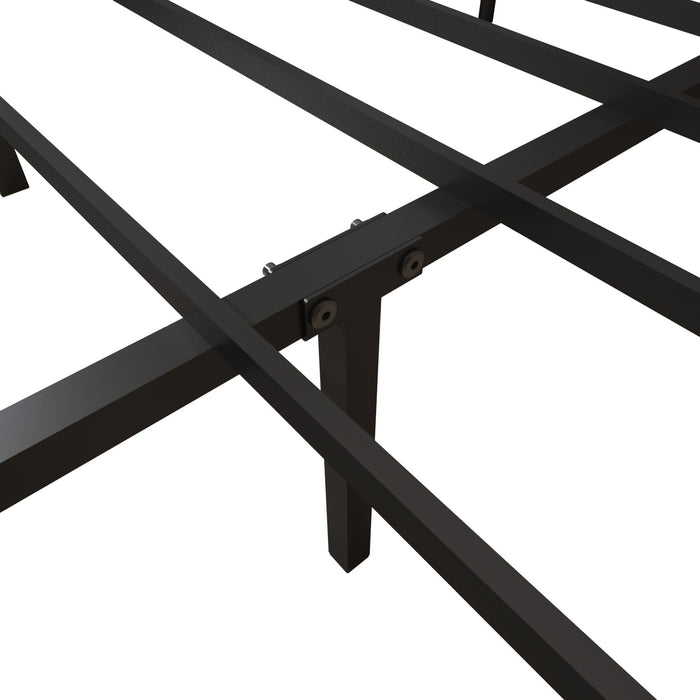 Queen Size Canopy Bed Frame with Wooden Headboard