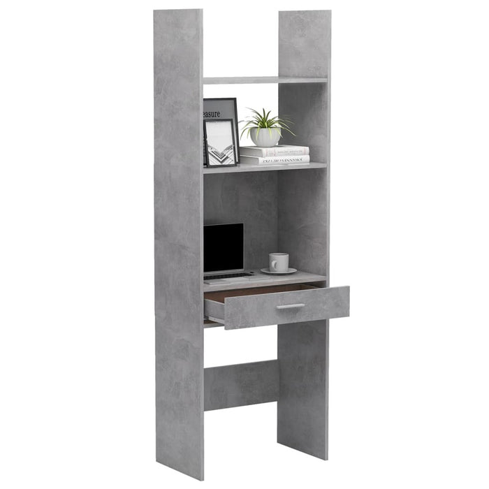 Book Cabinet Concrete Gray 23.6"x13.8"x70.9" Chipboard