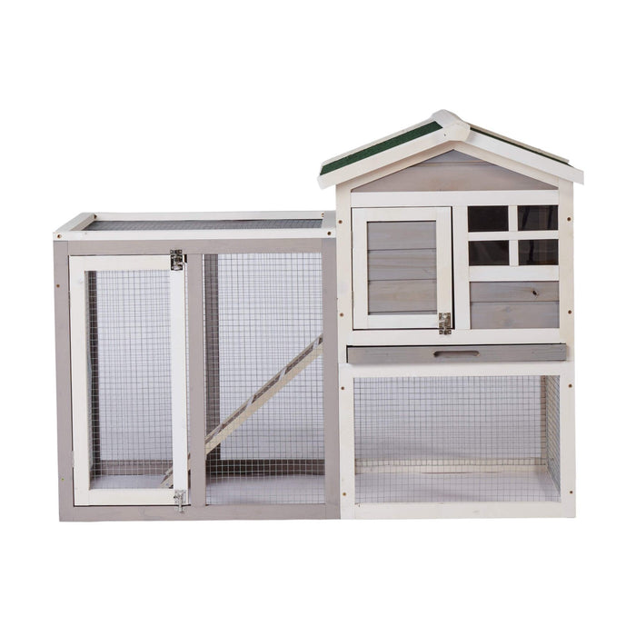 48 in. Large Chicken Coop Wooden Rabbit Hutch Gray