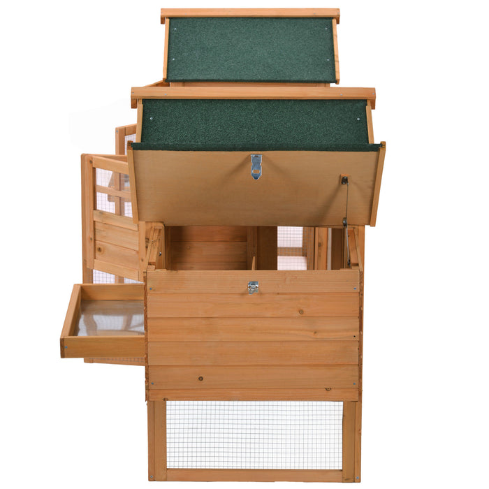 Natural Gray Large Outdoor Wooden Chicken Coop Rabbit Hutch