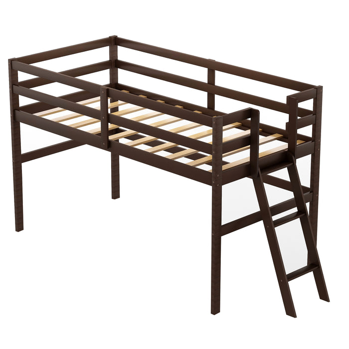 Twin Size Low Loft Bed with Ladder