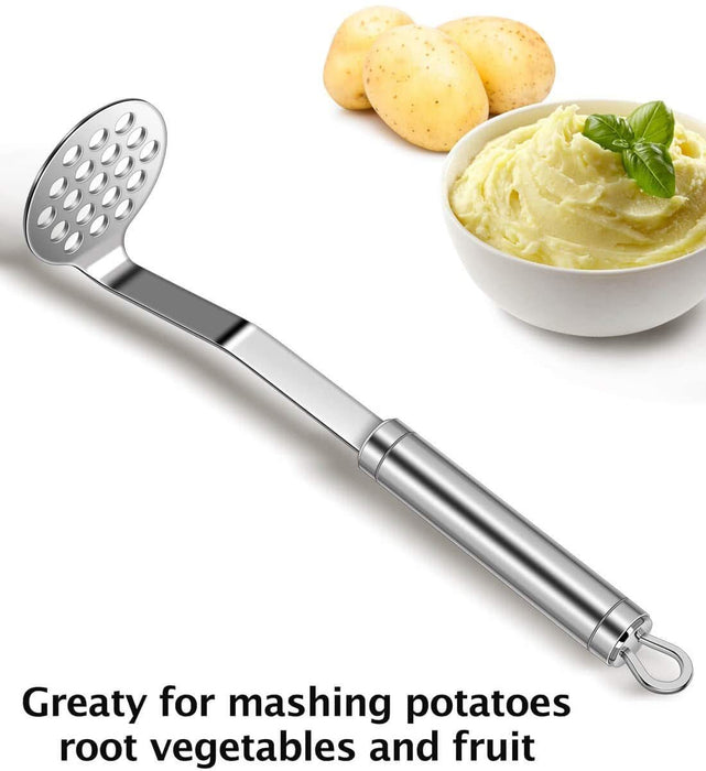 Kitchen Utensils Potato Masher For Potato Ricer Baby Food Best Kitchen Tools Stainless Steel Dishwasher Safe (Round)