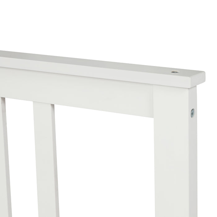 Full Platform Bed, Wood Platform Bed Frame with Headboard and Footboard, Easy Assembly, White RT