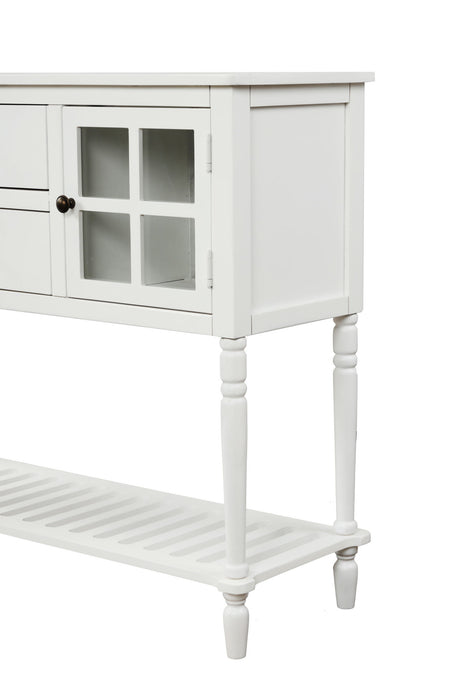 Farmhouse Wood Sideboard Console Table with Bottom Shelf