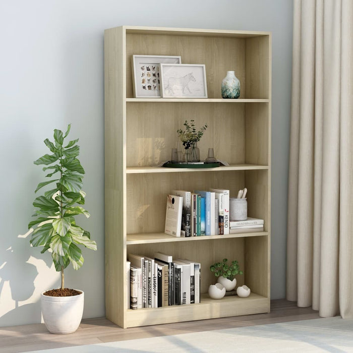 4-Tier Book Cabinet Sonoma Oak 31.5"x9.4"x55.9" Chipboard