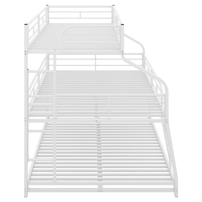 Simple Durable Bunk Bed with Long and Short Ladder and Guardrails