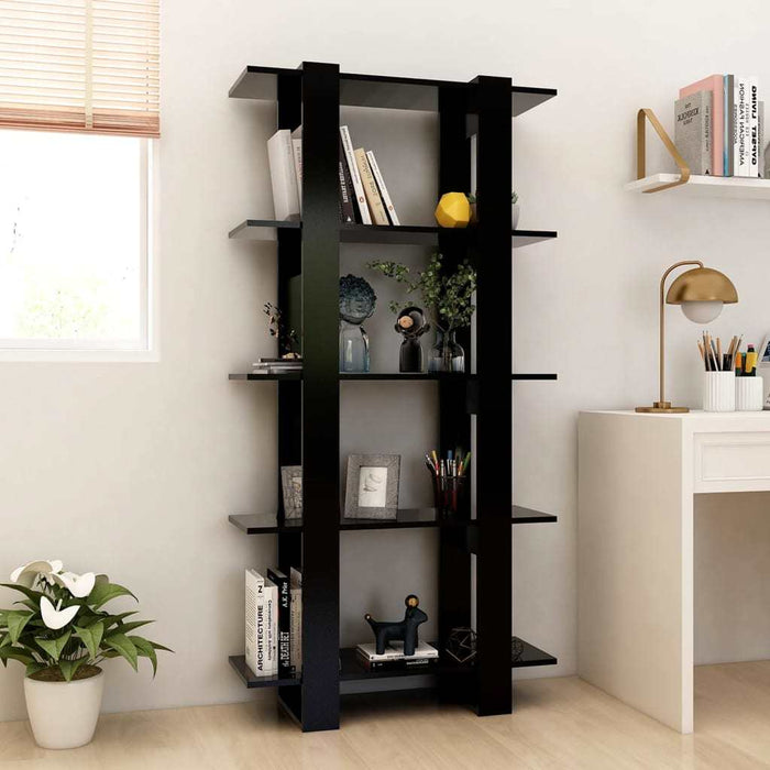 Book Cabinet/Room Divider Black 31.5"x11.8"x63" Chipboard