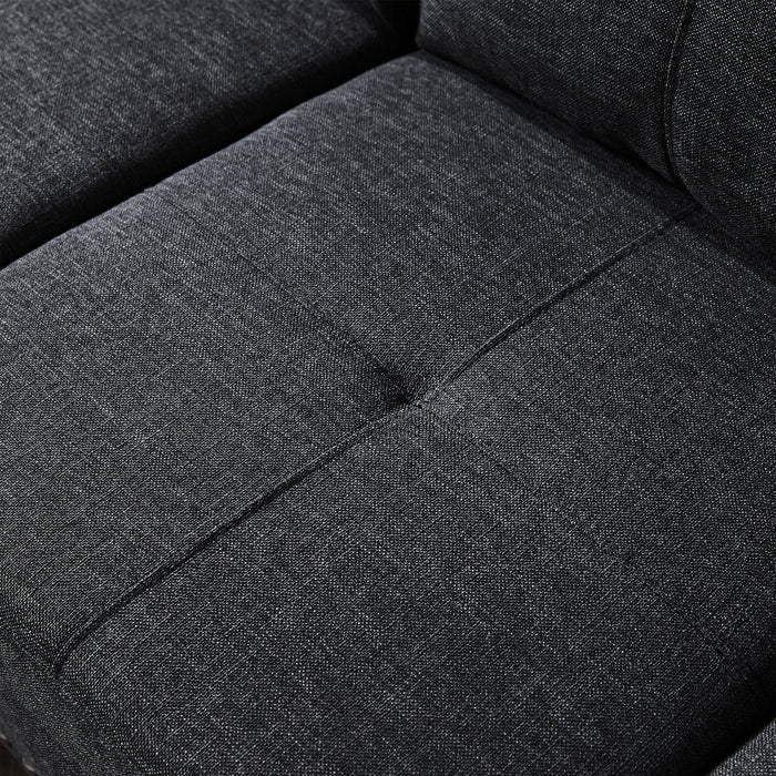 Modern Sectional Sofa Set with Chaise Lounge and Storage Ottoman 6 Seat Corner Sectional Black L Shaped Living Room Couch with Cupholder, Arm with nail, Right chaise