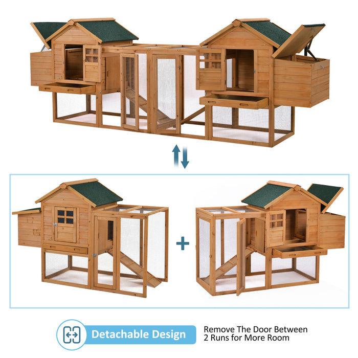 Natural Gray Large Outdoor Wooden Chicken Coop Rabbit Hutch