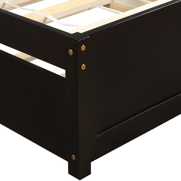 Twin size Platform Bed Wood Bed Frame with Trundle