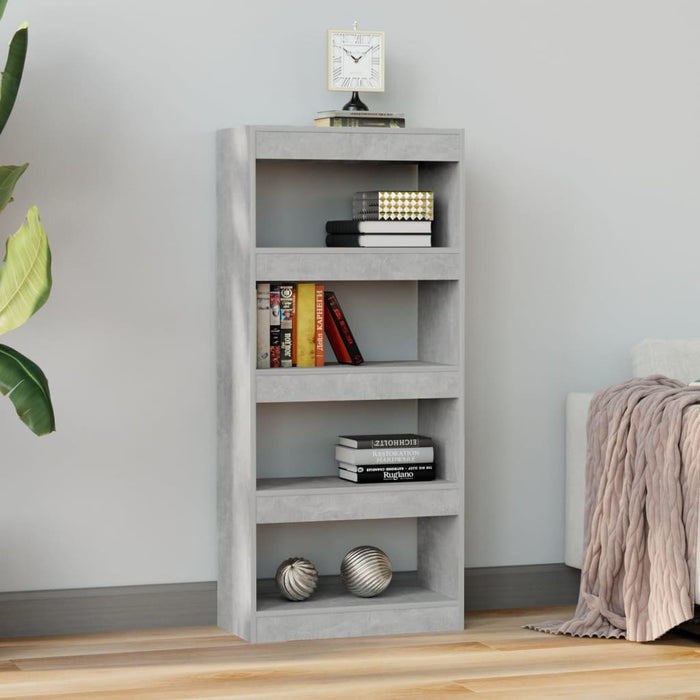 Book Cabinet/Room Divider Concrete Gray 23.6"x11.8"x53.1" Engineered Wood