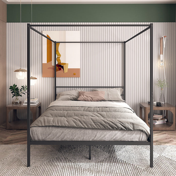 Modern Post Corner  Queen Size Canopy Bed