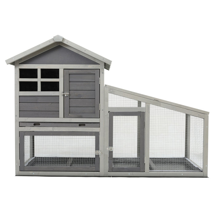 Rabbit Hutch Indoor and Outdoor Rabbit Removable Bottom Wire Mesh