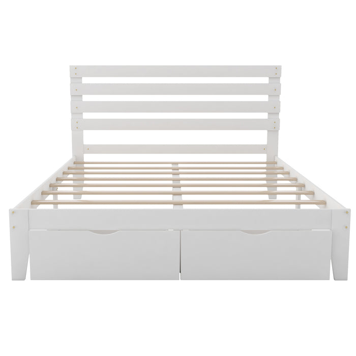 Grenco Queen Size Platform Bed with Drawer