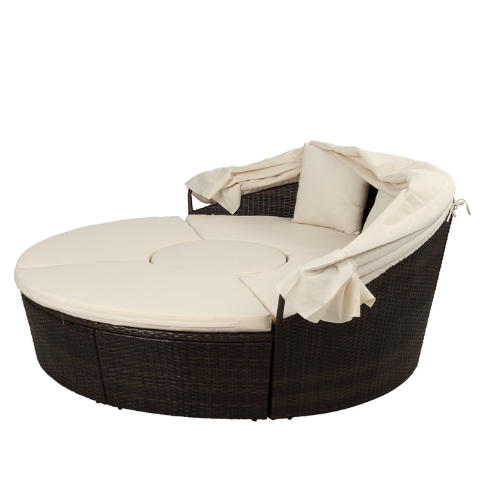 Elegant Crafts Round Outdoor Sectional Sun Bed