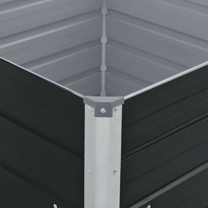 Raised Garden Bed 39.4"x39.4"x17.7" Galvanised Steel Anthracite