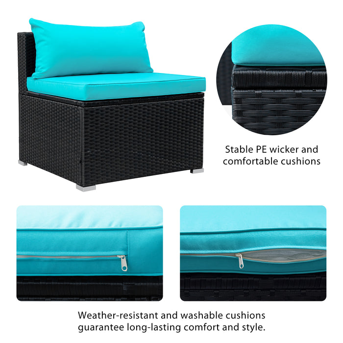 9-piece Outdoor Patio PE Wicker Rattan conversation Sectional Sofa sets
