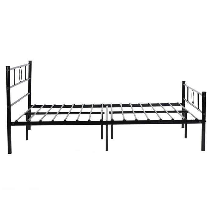 Metal Double Twin Bed/Metal Platform Bed Frame/Foundation with HeadBoard &amp; Footboard, W/O Mattress