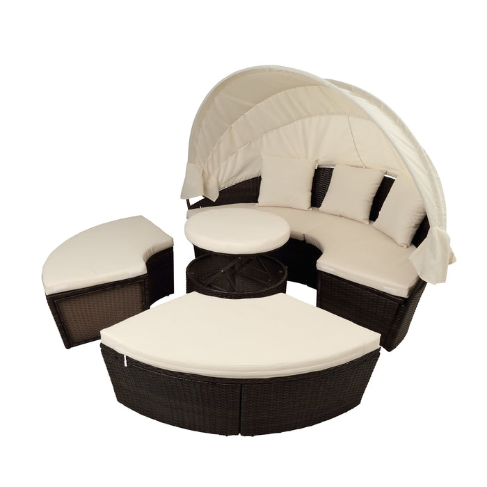 Elegant Crafts Round Outdoor Sectional Sun Bed
