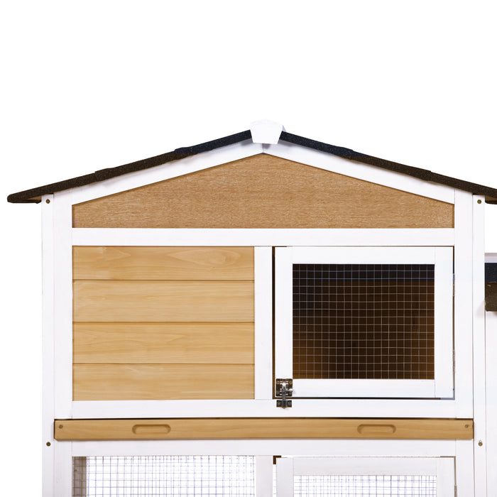 Upgraded Pet Rabbit Hutch Wooden House Chicken Coop for Small Animals