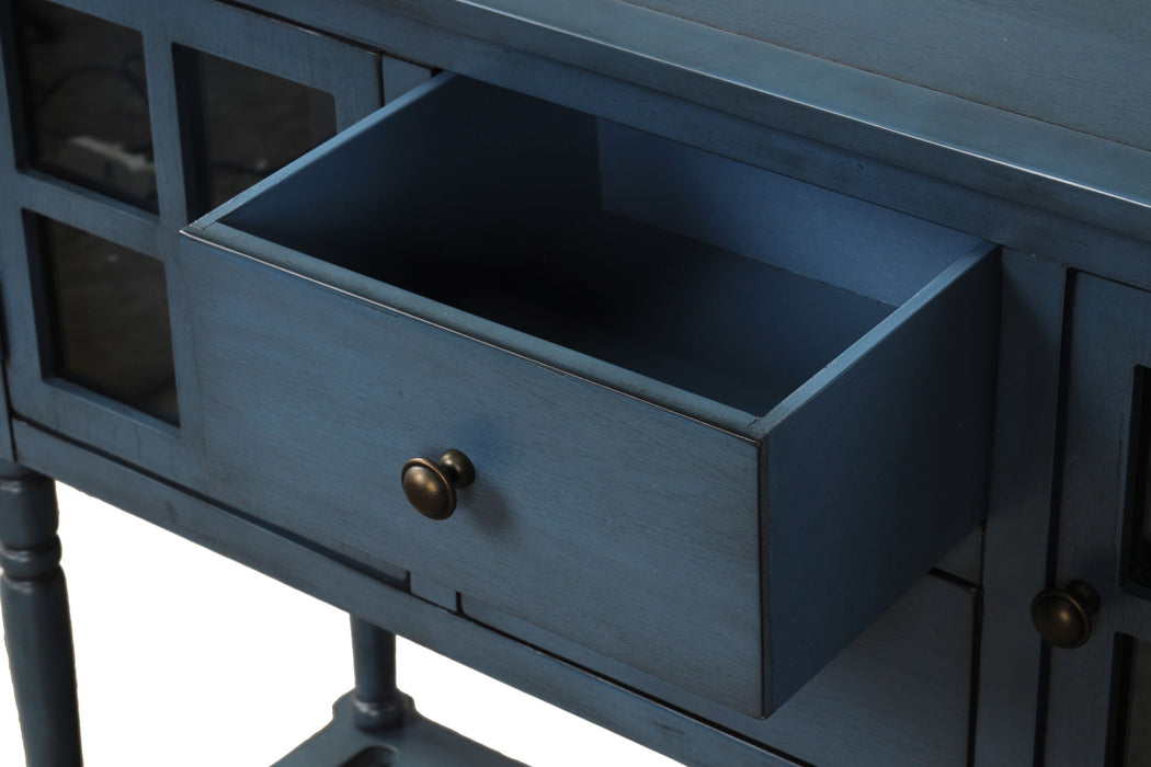 Farmhouse Wood Sideboard Console Table with Bottom Shelf