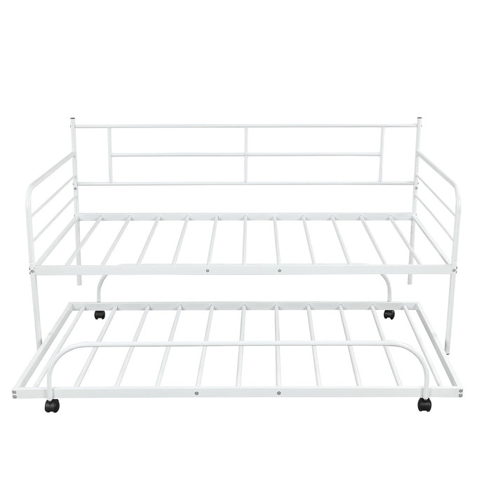 Metal Daybed with Trundle,Twin Size
