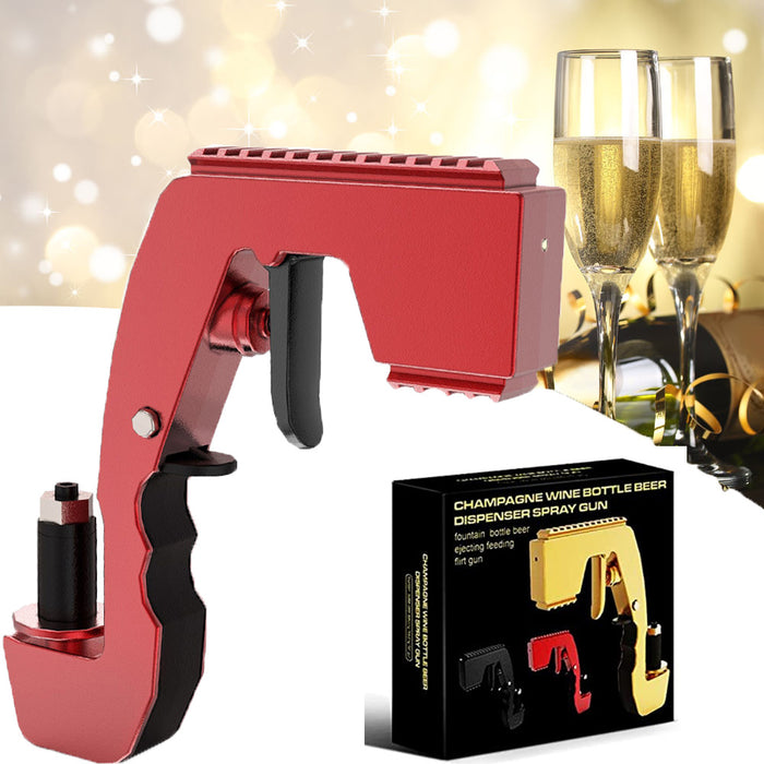 Beer opener , sparkling champagne opener , foam jets, adjustable caliber wine stoppers for beach parties, concert parties, birthday parties, hosting weddings, bars and other joyful occasions (Red)