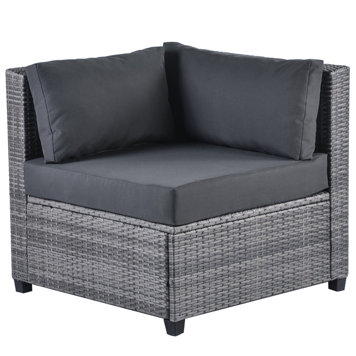 7 Piece Rattan Sectional Seating Group with Cushions, Outdoor Ratten Sofa NEW!