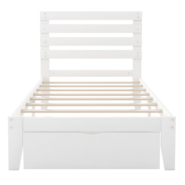 Twin Size Platform Bed with Drawer