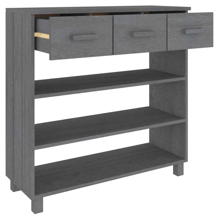 Toplan Console Table Dark Gray 35.4"x13.8"x35.4" Solid Wood Pine