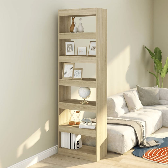 Book Cabinet/Room Divider Sonoma Oak 23.6"x11.8"x78"