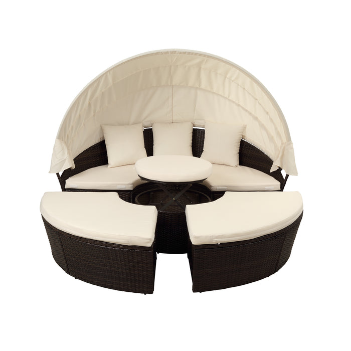 Elegant Crafts Round Outdoor Sectional Sun Bed